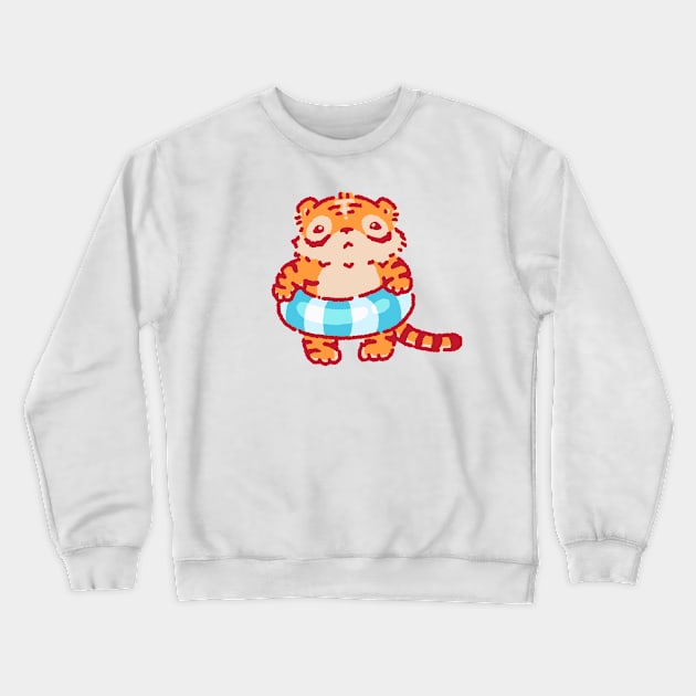 Tiger with a floater Crewneck Sweatshirt by Tinyarts